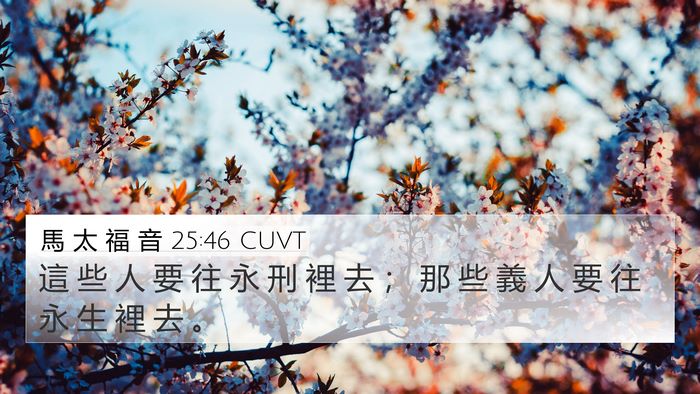 馬 太 福 音 25:46 CUVT Bible Verse Image
