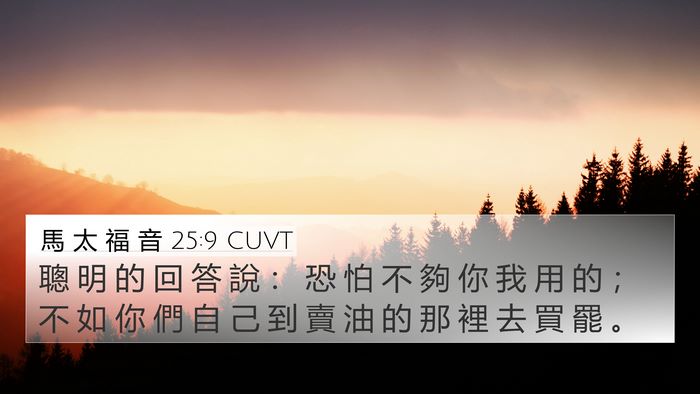 馬 太 福 音 25:9 CUVT Bible Verse Image