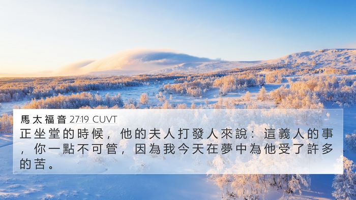 馬 太 福 音 27:19 CUVT Bible Verse Image