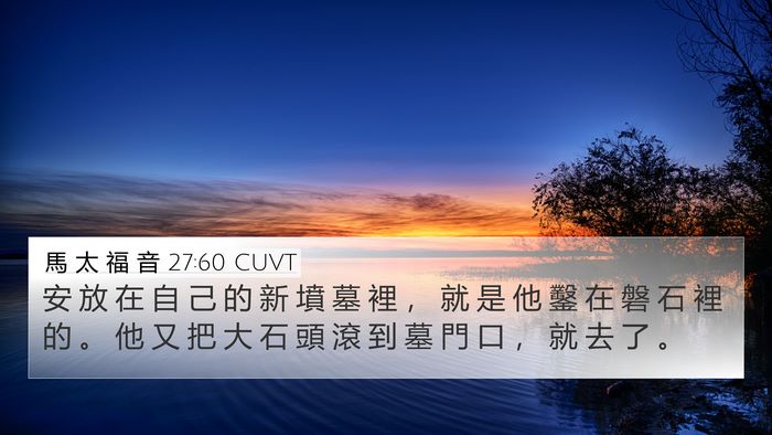 馬 太 福 音 27:60 CUVT Bible Verse Image