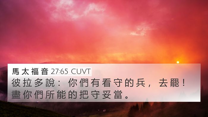 馬 太 福 音 27:65 CUVT Bible Verse Image