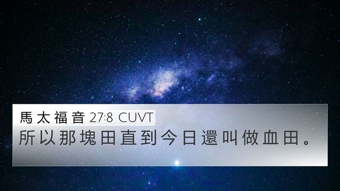 馬 太 福 音 27:8 CUVT Bible Verse Image