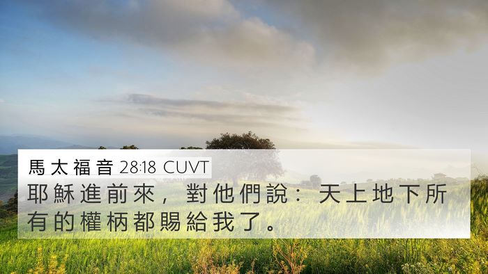 馬 太 福 音 28:18 CUVT Bible Verse Image