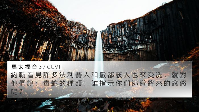 馬 太 福 音 3:7 CUVT Bible Verse Image