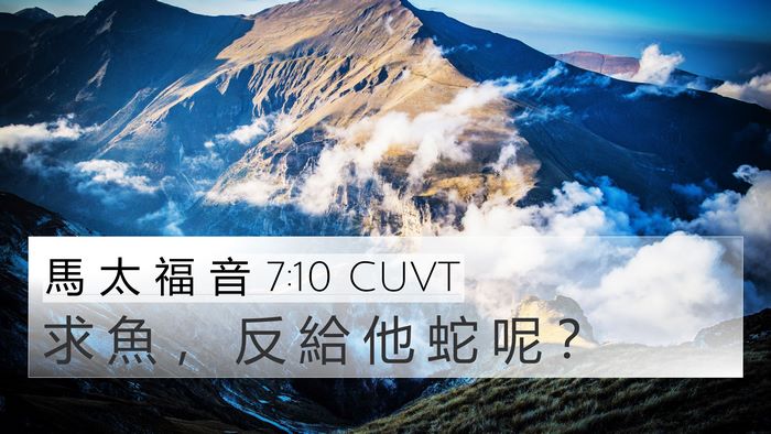 馬 太 福 音 7:10 CUVT 4K Wallpaper - 求 魚 ， 反 給 他 蛇 呢 - 4K Wallpaper Bible Verse