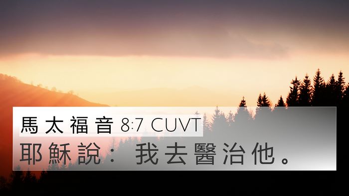 馬 太 福 音 8:7 CUVT 4K Wallpaper - 耶 穌 說 ： 我 去 醫 治 他 - 4K Wallpaper Bible Verse