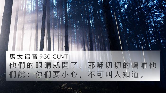 馬 太 福 音 9:30 CUVT Bible Verse Image