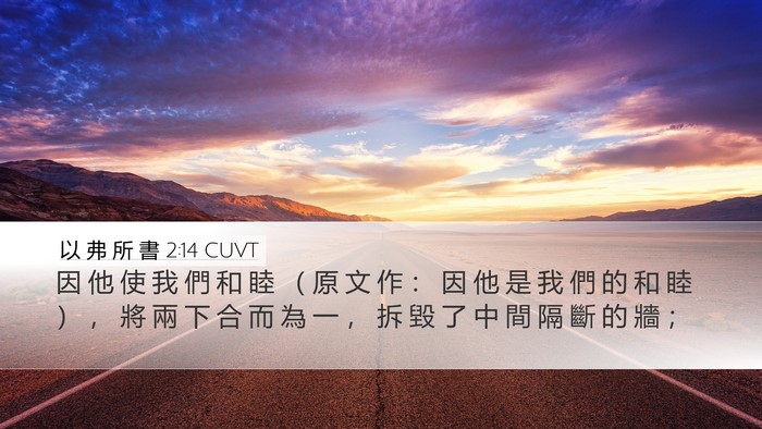 以 弗 所 書 2:14 CUVT Bible Verse Image