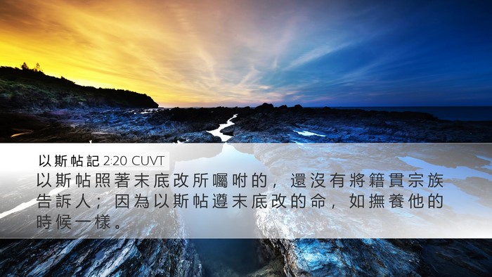 以 斯 帖 記 2:20 CUVT Bible Verse Image