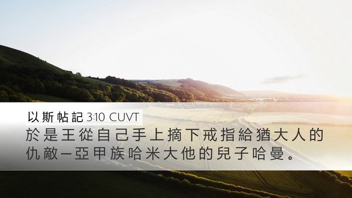 以 斯 帖 記 3:10 CUVT Bible Verse Image