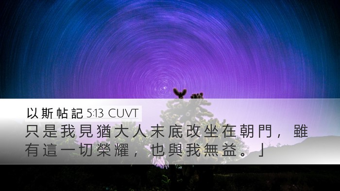 以 斯 帖 記 5:13 CUVT Bible Verse Image