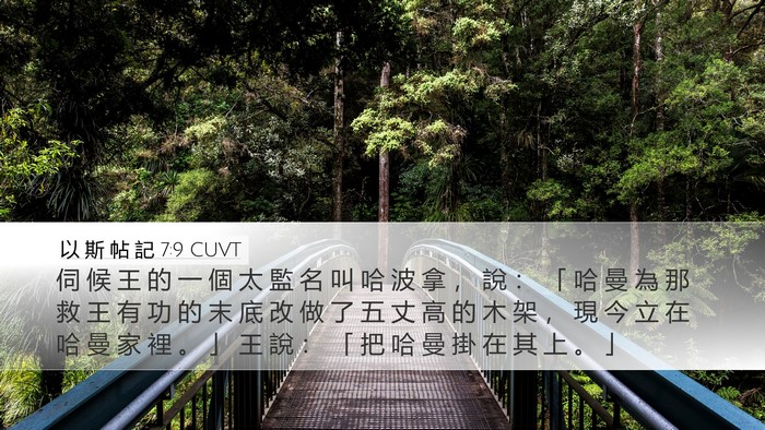 以 斯 帖 記 7:9 CUVT Bible Verse Image