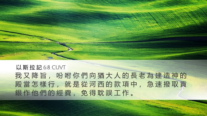 以 斯 拉 記 6:8 CUVT Bible Verse Image