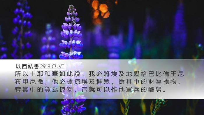 以 西 結 書 29:19 CUVT Bible Verse Image