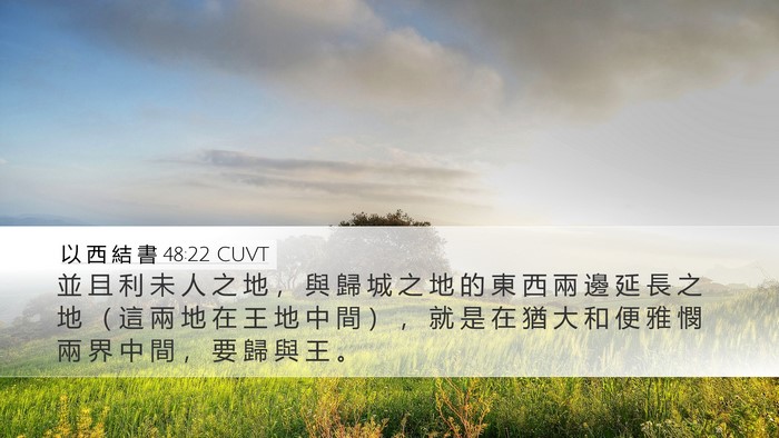 以 西 結 書 48:22 CUVT Desktop Wallpaper - 並 且 利 未 人 之 地 ， 與 歸 城 之 - Desktop Bible Verse Wallpaper