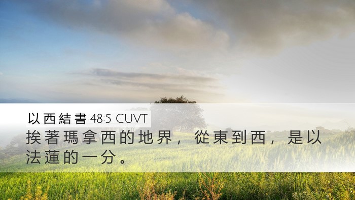 以 西 結 書 48:5 CUVT Desktop Wallpaper - 挨 著 瑪 拿 西 的 地 界 ， 從 東 到 - Desktop Bible Verse Wallpaper