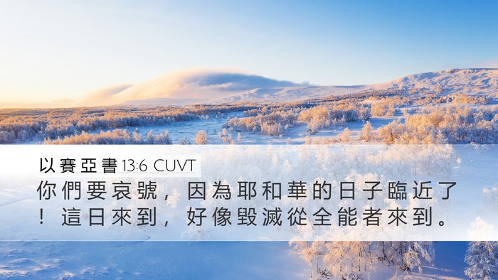 以 賽 亞 書 13:6 CUVT Bible Verse Image