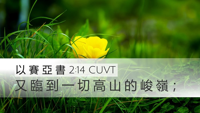 以 賽 亞 書 2:14 CUVT Desktop Wallpaper - 又 臨 到 一 切 高 山 的 峻 嶺 - Desktop Bible Verse Wallpaper