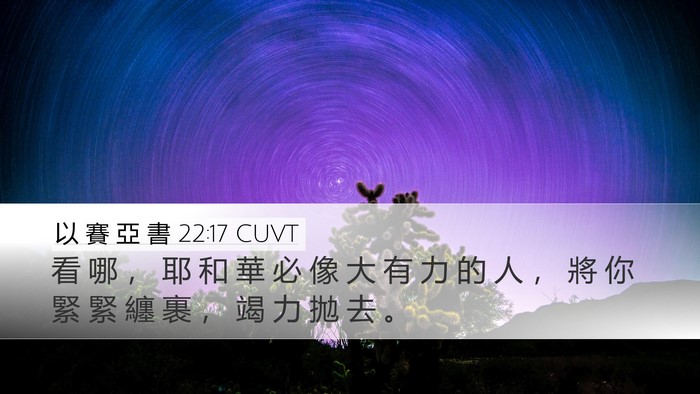 以 賽 亞 書 22:17 CUVT Desktop Wallpaper - 看 哪 ， 耶 和 華 必 像 大 有 力 的 - Desktop Bible Verse Wallpaper