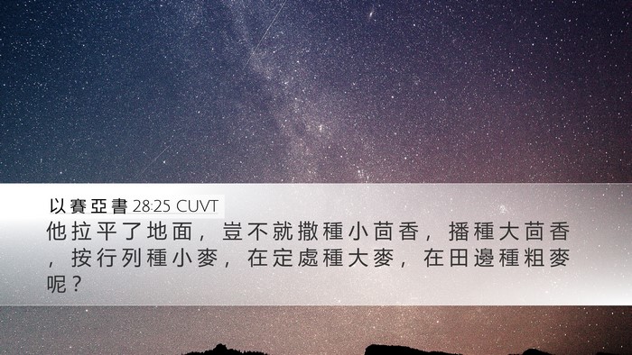 以 賽 亞 書 28:25 CUVT Desktop Wallpaper - 他 拉 平 了 地 面 ， 豈 不 就 撒 種 - Desktop Bible Verse Wallpaper