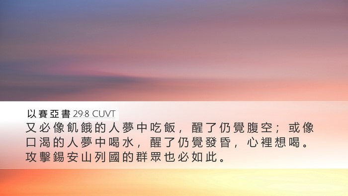 以 賽 亞 書 29:8 CUVT Bible Verse Image