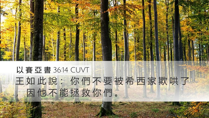 以 賽 亞 書 36:14 CUVT Desktop Wallpaper - 王 如 此 說 ： 你 們 不 要 被 希 西 - Desktop Bible Verse Wallpaper