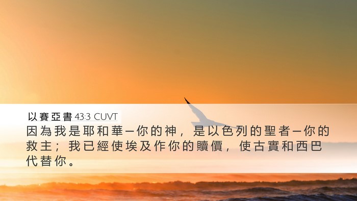 以 賽 亞 書 43:3 CUVT Bible Verse Image