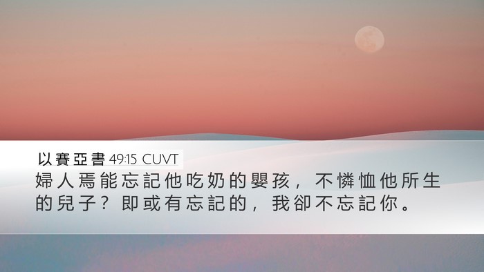 以 賽 亞 書 49:15 CUVT Bible Verse Image