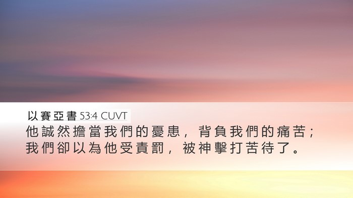 以 賽 亞 書 53:4 CUVT Bible Verse Image
