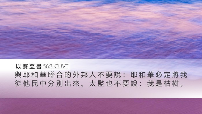 以 賽 亞 書 56:3 CUVT Bible Verse Image