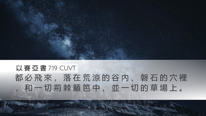 以 賽 亞 書 7:19 CUVT Desktop Wallpaper - 都 必 飛 來 ， 落 在 荒 涼 的 谷 內 - Desktop Bible Verse Wallpaper