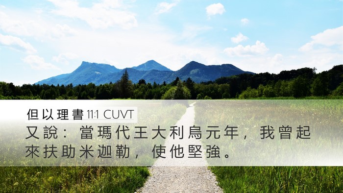 但 以 理 書 11:1 CUVT Desktop Wallpaper - 又 說 ： 當 瑪 代 王 大 利 烏 元 年 - Desktop Bible Verse Wallpaper