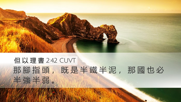 但 以 理 書 2:42 CUVT Desktop Wallpaper - 那 腳 指 頭 ， 既 是 半 鐵 半 泥 ， - Desktop Bible Verse Wallpaper