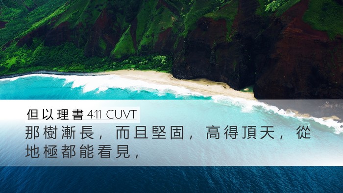 但 以 理 書 4:11 CUVT Desktop Wallpaper - 那 樹 漸 長 ， 而 且 堅 固 ， 高 得 - Desktop Bible Verse Wallpaper