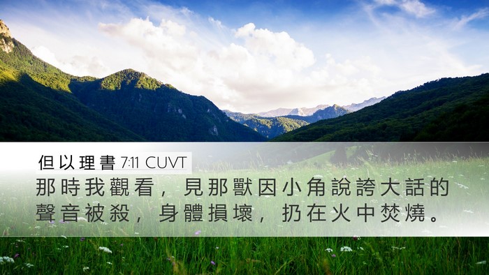 但 以 理 書 7:11 CUVT Bible Verse Image
