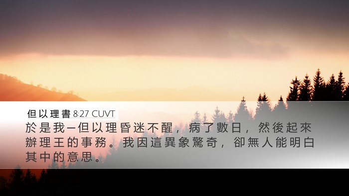 但 以 理 書 8:27 CUVT Bible Verse Image