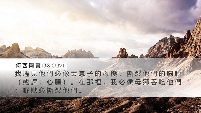 何 西 阿 書 13:8 CUVT Bible Verse Image