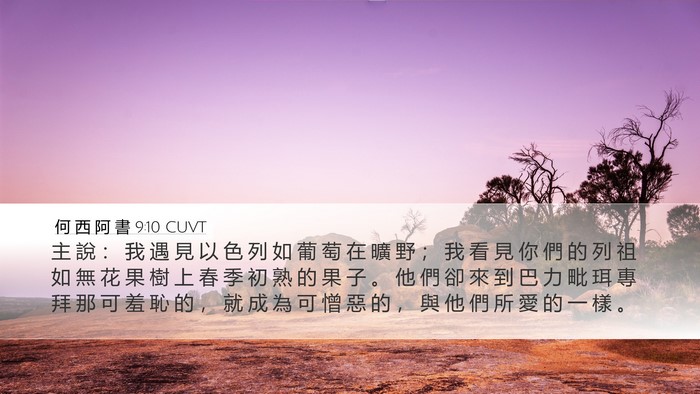 何 西 阿 書 9:10 CUVT Bible Verse Image