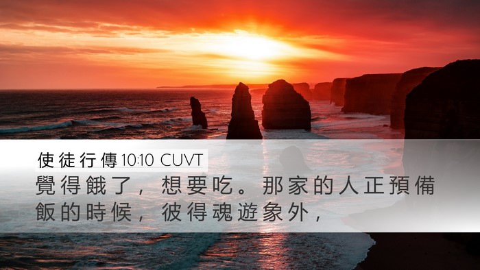 使 徒 行 傳 10:10 CUVT Desktop Wallpaper - 覺 得 餓 了 ， 想 要 吃 。 那 家 的 - Desktop Bible Verse Wallpaper