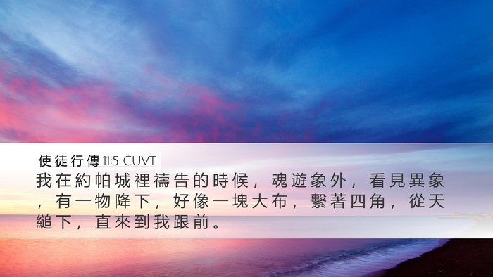 使 徒 行 傳 11:5 CUVT Bible Verse Image
