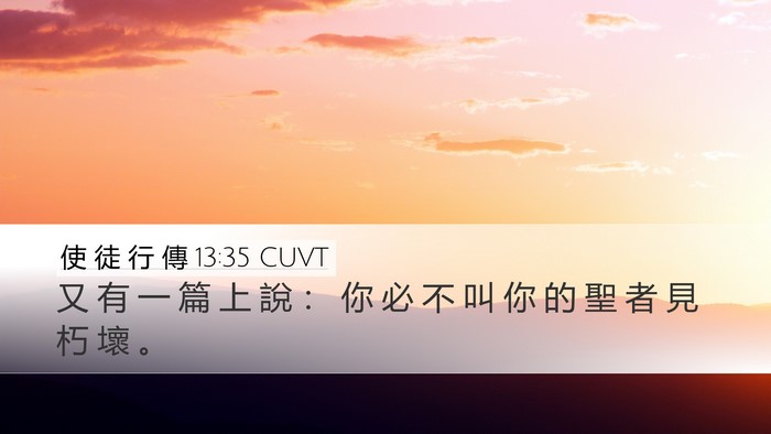 使 徒 行 傳 13:35 CUVT Desktop Wallpaper - 又 有 一 篇 上 說 ： 你 必 不 叫 你 - Desktop Bible Verse Wallpaper
