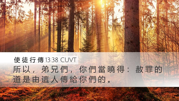使 徒 行 傳 13:38 CUVT Bible Verse Image