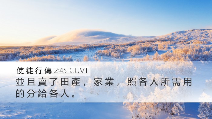 使 徒 行 傳 2:45 CUVT Bible Verse Image