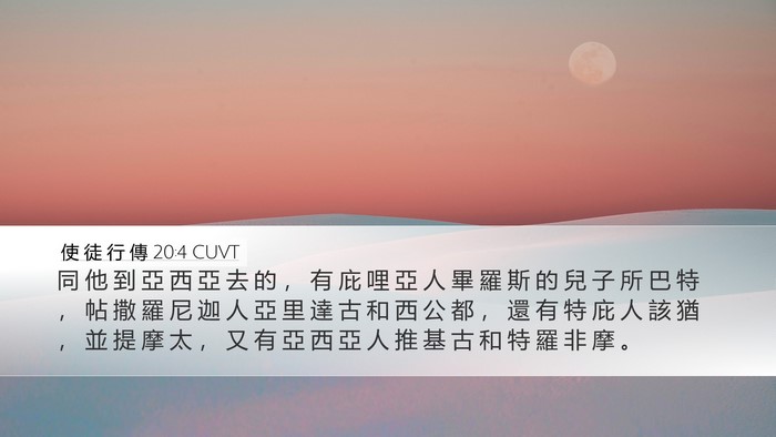 使 徒 行 傳 20:4 CUVT Bible Verse Image