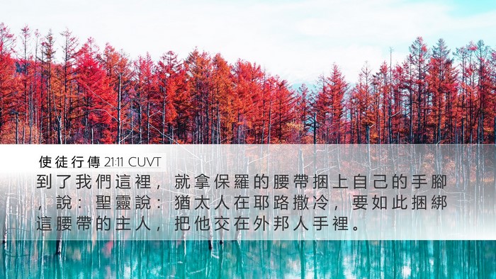 使 徒 行 傳 21:11 CUVT Desktop Wallpaper - 到 了 我 們 這 裡 ， 就 拿 保 羅 的 - Desktop Bible Verse Wallpaper