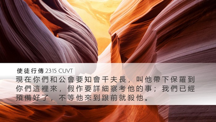 使 徒 行 傳 23:15 CUVT Bible Verse Image