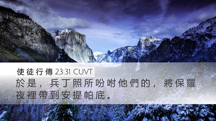 使 徒 行 傳 23:31 CUVT Desktop Wallpaper - 於 是 ， 兵 丁 照 所 吩 咐 他 們 的 - Desktop Bible Verse Wallpaper
