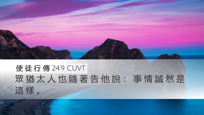 使 徒 行 傳 24:9 CUVT Desktop Wallpaper - 眾 猶 太 人 也 隨 著 告 他 說 ： 事 - Desktop Bible Verse Wallpaper