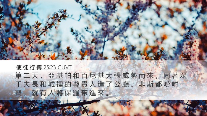 使 徒 行 傳 25:23 CUVT Bible Verse Image