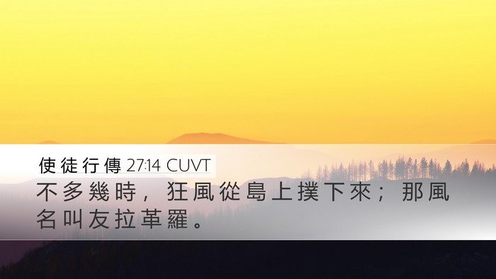 使 徒 行 傳 27:14 CUVT Desktop Wallpaper - 不 多 幾 時 ， 狂 風 從 島 上 撲 下 - Desktop Bible Verse Wallpaper